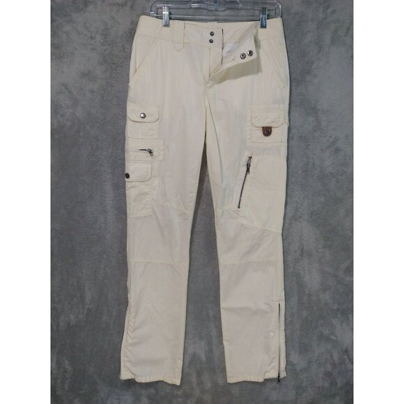 Vintage Ralph Lauren Pants Womens 4 Cream Cargo Ripstop Utility Gorpcore 90s - Picture 1 of 7